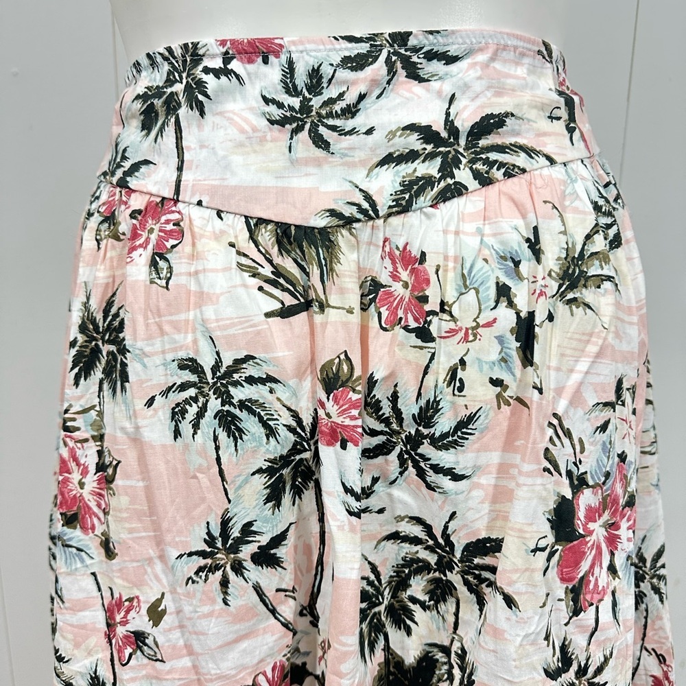 Torrid Plus Size 26 Women’s Midi Poplin High Waist Skirt Tropic Palm Trees - Picture 5 of 11